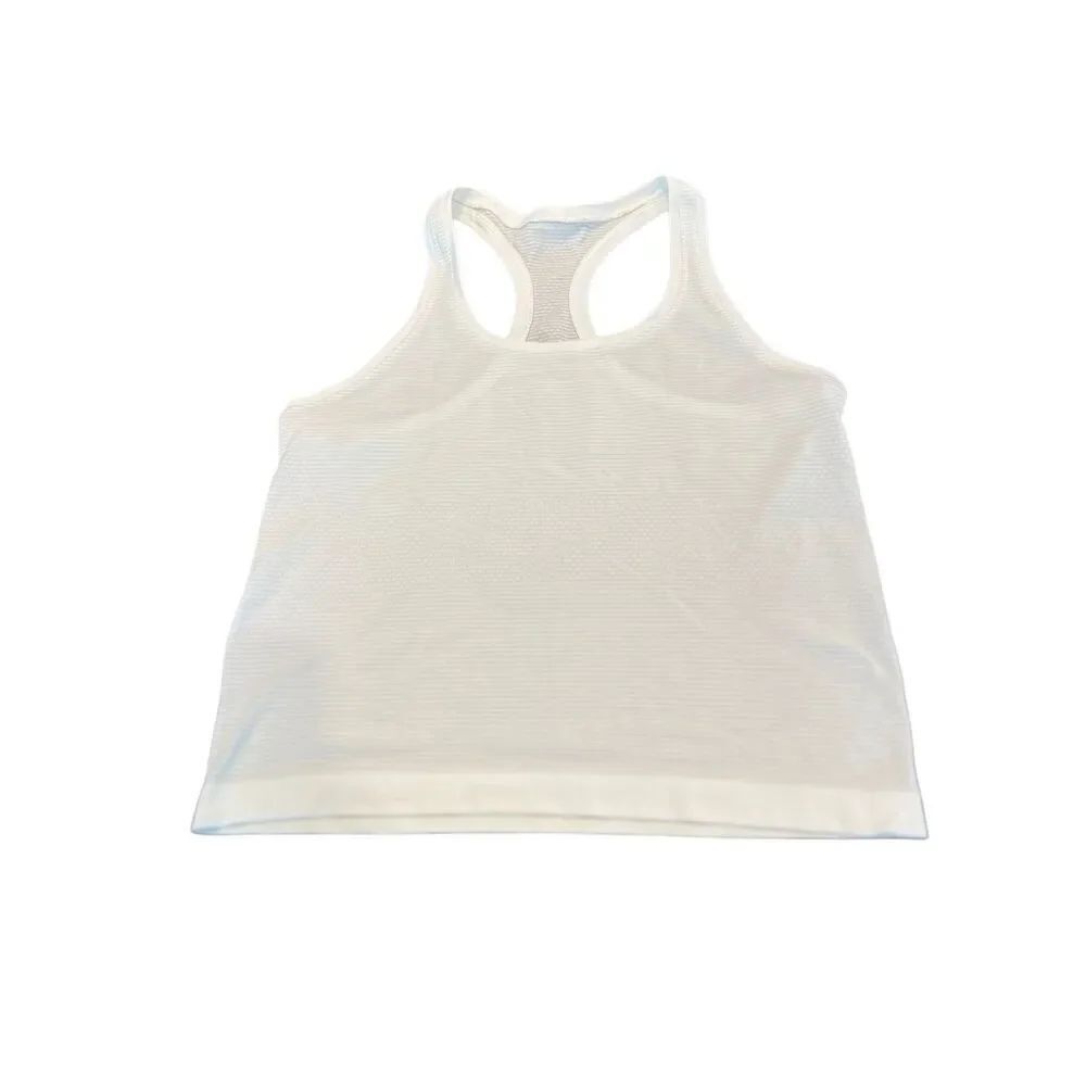 Lululemon Women's Swiftly Tech Racerback Athletic Tank Top Heathered White Sz 8